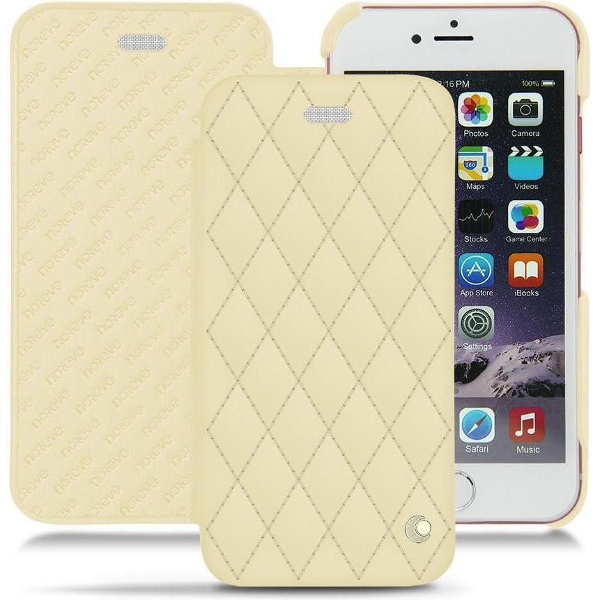 Noreve Lederschutzhülle horizontal (Apple iPhone 6s Plus), Smartphone Hülle, Beige