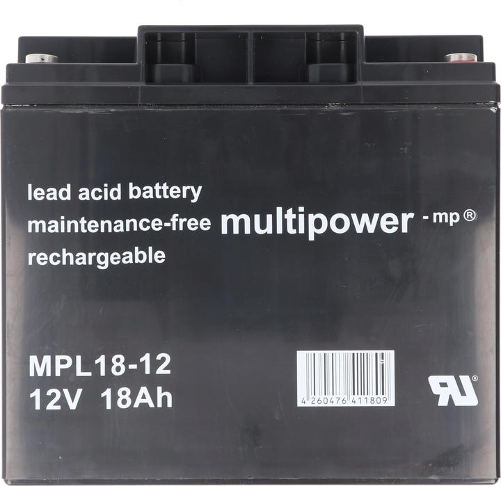 Actual product image Multipower MPL18-12 12V 18Ah Long Life Bleiakku AGM Blei Gel Akku (12 V, 18 Ah)