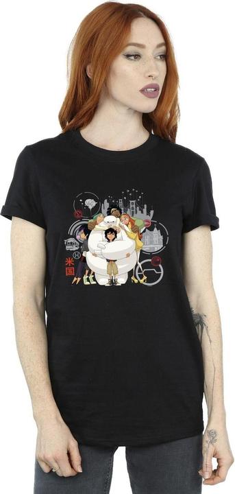 Actual product image Disney Womens/Ladies Big Hero 6 Baymax Group Hug Cotton Boyfriend T-Shirt (L)