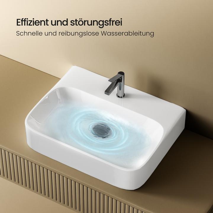 Produktbild Emke Aufsatzwaschbecken Kleines Waschbecken Handwaschbecken für Badezimmer, Rechteckig Waschplatz Au (395 mm, 435 mm)