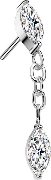 Produktbild Star Piercing Threadless silber Ovaler Kristall silber Anhänger Kette Ovaler Kristall silber (ohne Messing, Titan)