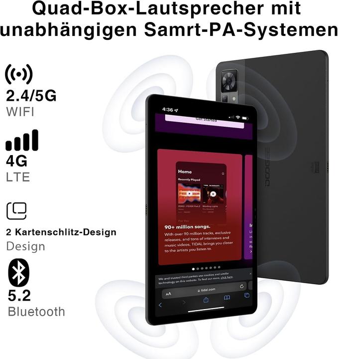 Actual product image Doogee T30 Pro (Tablette 4G - 11", 256 Go, 8 Go RAM) Gris (4G, 11", 256 GB, Grey)