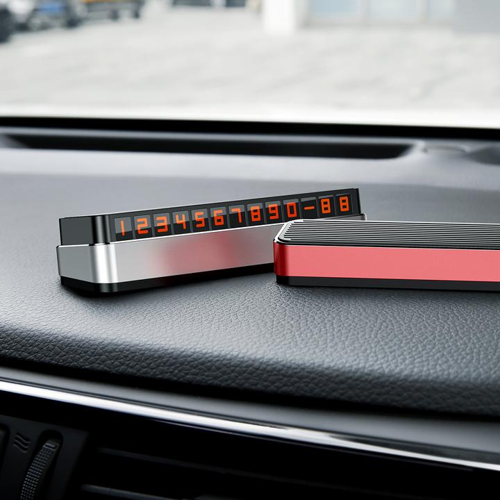 Actual product image Baseus Moonlight Box Series Temporary Parking Number Plate Silver