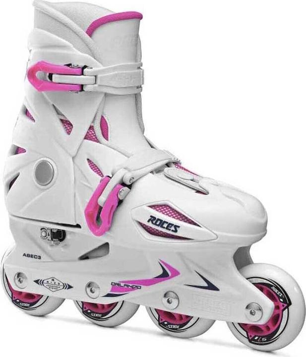 Roces Kinder Inlineskates Orlando III (Grösse: 25.0-29.0 (Rollen 64 mm), white/pink) (25, 26, 27, 28, 29)