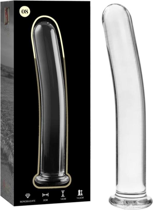 Actual product image Ibiza Nebula Series By ™ - Model 8 Dildo Borosilicate Glass 14.5 X 2 cm Clear