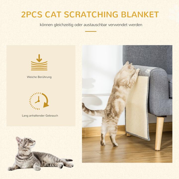 Produktbild PawHut Kratzmatte 2er-Set (Grau)