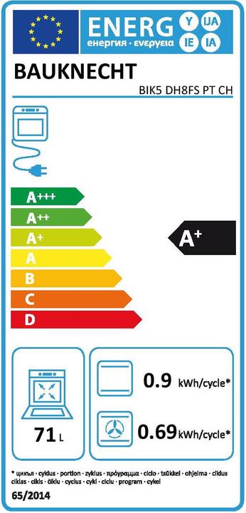 Energie-Label Bauknecht BIK5 DH8FS PT CH