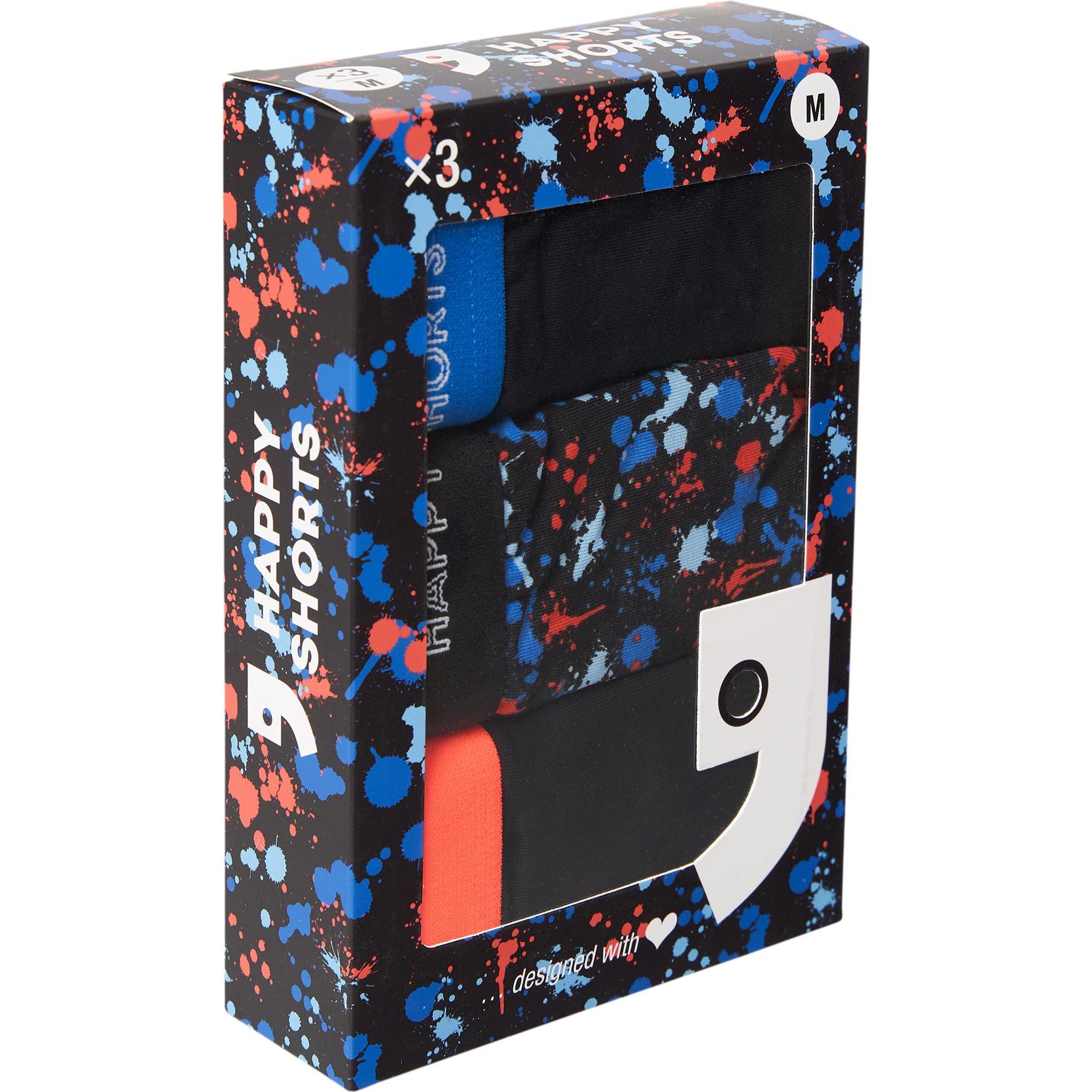 Thumbnail - Happy shorts, Herren, Unterhosen, Boxershort Casual Bequem sitzend, Mehrfarbig, (M, 3er Pack)