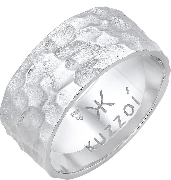 Immagine prodotto Kuzzoi Anello Anello a fascia da uomo in argento 925 martellato (64, 925 Argento)