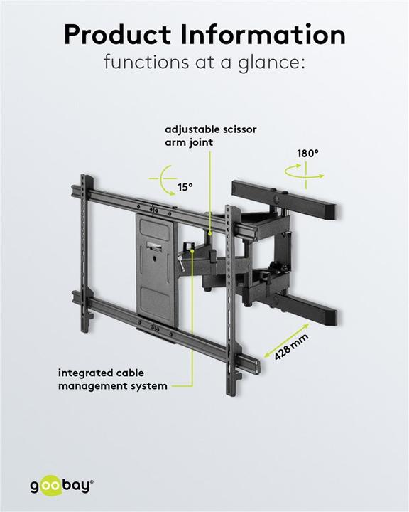 Actual product image Goobay Fullmotion Pro (Wall, 60 kg, 43" - 100")