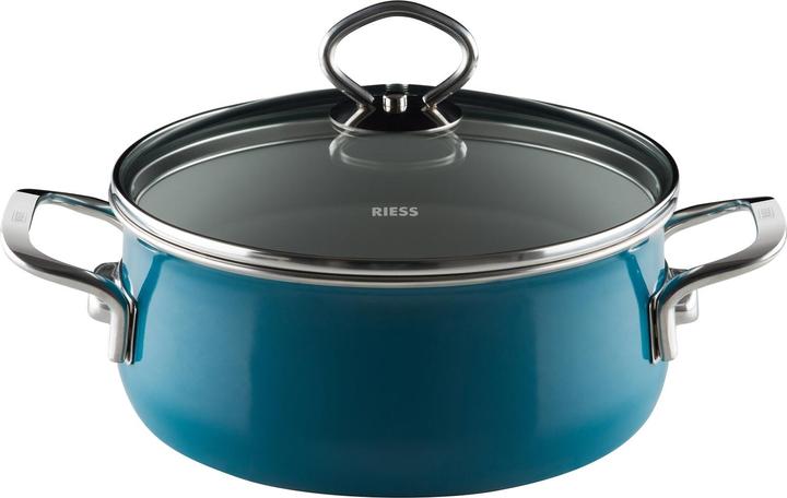 Image du produit Riess Casserole avec couvercle en verre. 20cm,2L (20 cm, Casserole, Émail)