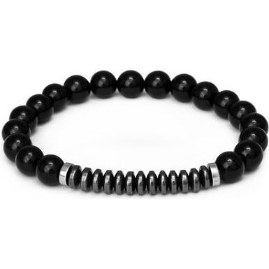Beneto, Armschmuck, Onyx and hematite bead bracelet MINK145/20