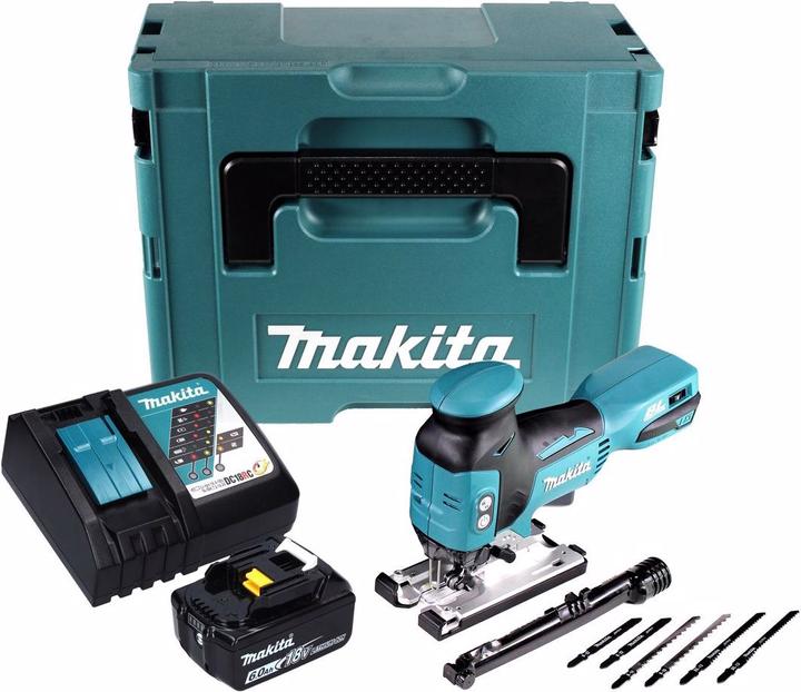 Produktbild Makita DJV 181 RG1J Akku Pendelhub Stichsäge 18 V Brushless + 1x Akku 6,0 Ah + Ladegerät + Makpac