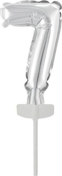 Riethmüller Micro Size Number 7 Silver Foil Balloon N6 Packed (5x)