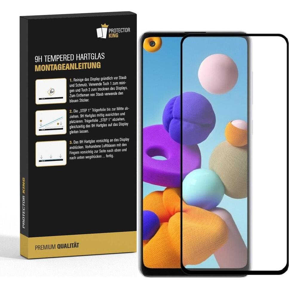 Thumbnail - Protectorking 2x echtes Tempered 9H Panzerhartglas 3D KLAR (2 Stück, Samsung Galaxy A21s), Smartphone Schutzfolie
