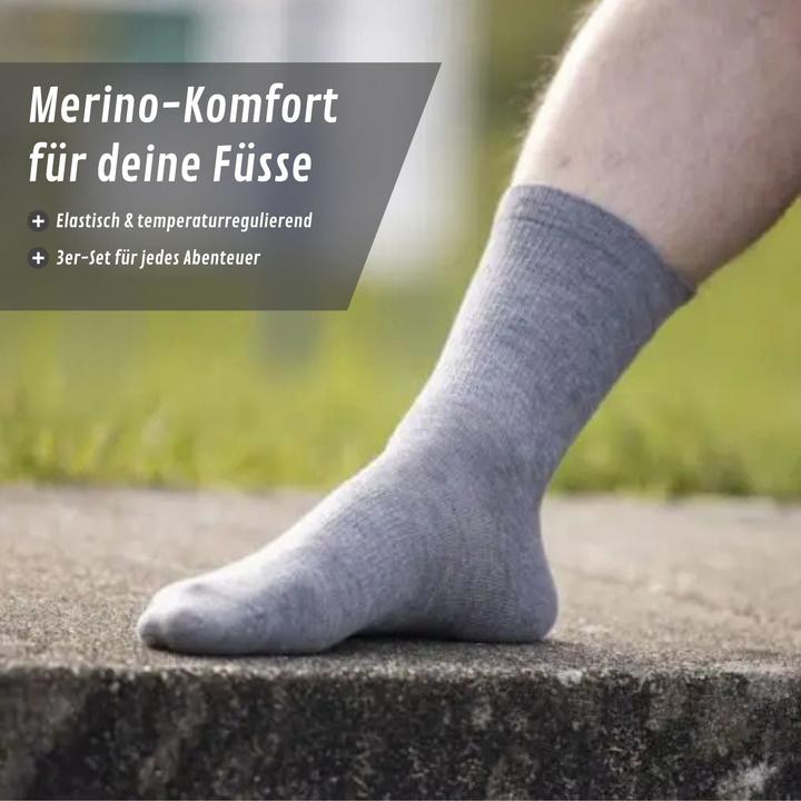 Immagine prodotto Sportree 3er-Set Merino-Socken Gr. 39-42 Wandersocken Sportsocken Outdoorsocken (39 - 42)