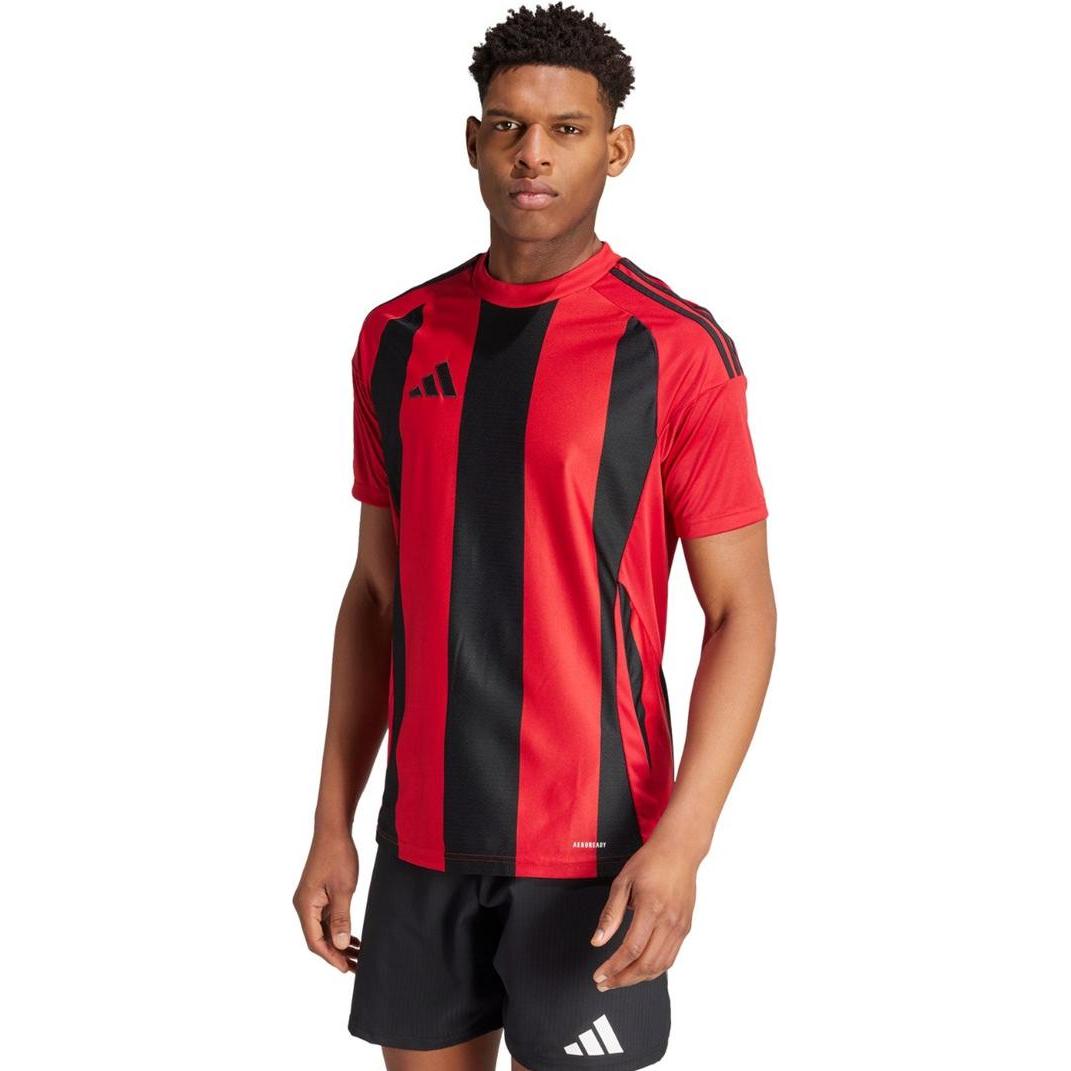 adidas, Herren, Sportshirt, Koszulka męska Striped 24 Jersey czerwono-czarna IW4556 S (S), Rot, S