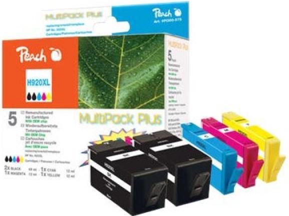 Produktbild Peach Spar Plus Tintenpatronen mit Chip kompatibel zu No. 920XL (M, C, Y, BK)