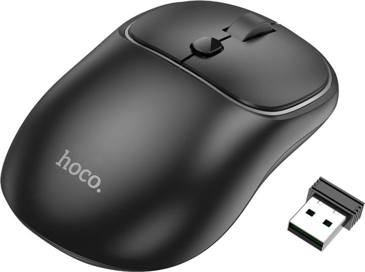 Actual product image Hoco Headphone with microphone computer wireless mouse 2,4G 1600 dpi GM25 dark night black (Wireless)