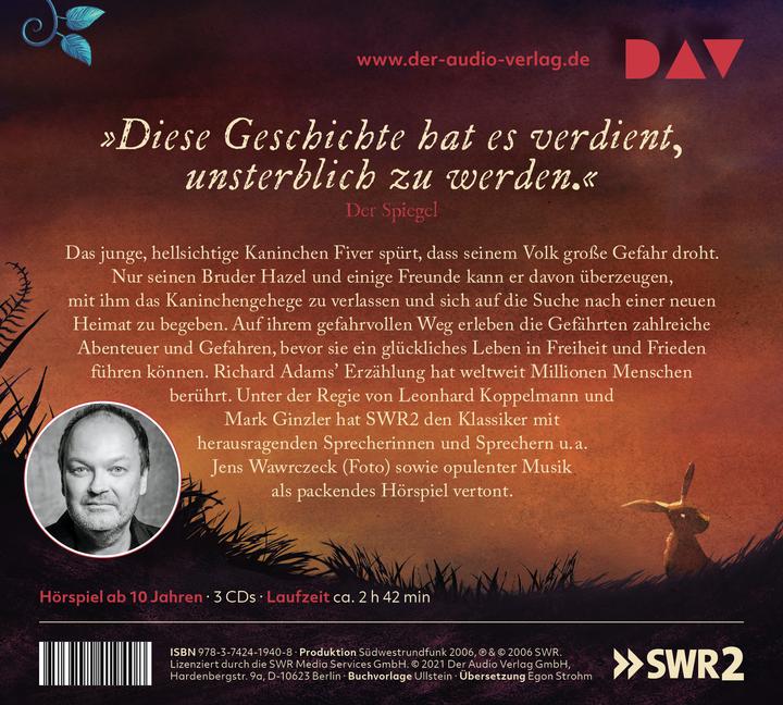 Image du produit En bas de la rivière (Richard Adams, Mark Ginzler, Leonhard Koppelmann, Jens Wawrczeck, Sophie Rois, Peter Strohm, Peter Fricke, Allemand)