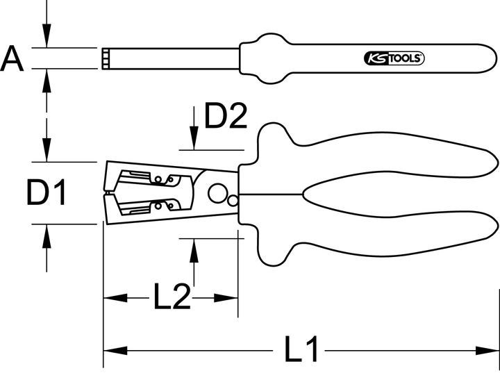 Produktbild KS Tools 1000V Abisolierzange (185 mm)