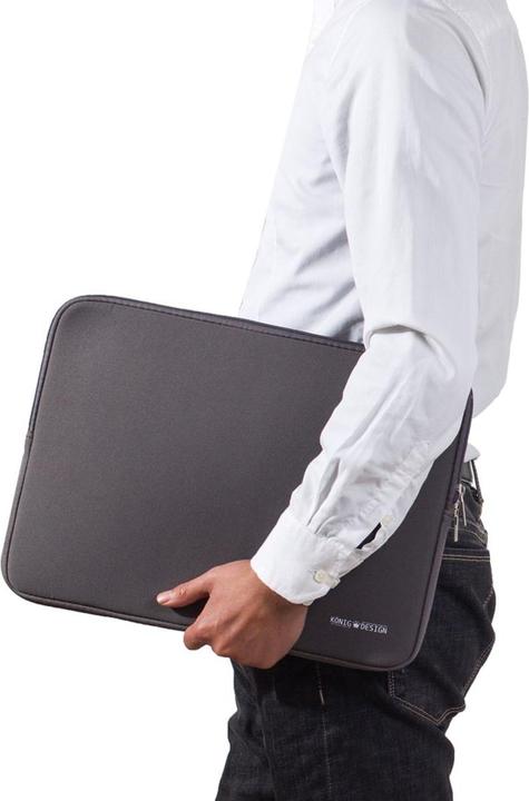 Produktbild König Design Universal Notebooktasche 14 15,6 Zoll Tasche Hülle Laptop Notebook Case Grau (15.60", Apple, Lenovo, Samsung)