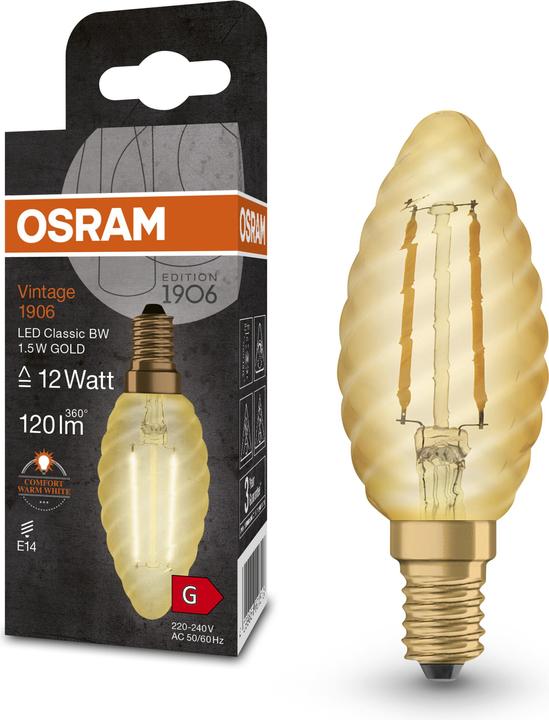 Actual product image Ledvance LED vintage lamp (E14, 1.50 W, 120 lm, 6 x, G)