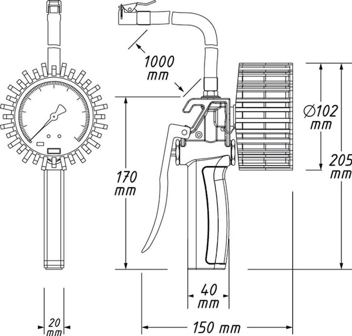Produktbild HAZET Reifenfüll-Messgerät ∙ geeicht 9041G-1