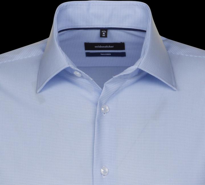 Produktbild Seidensticker Hemd Tailored Fit Kent bügelfrei check ltblue (M)