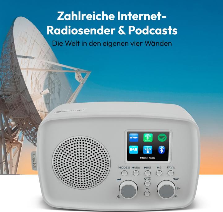 Produktbild Medion LIFE Internetradio IRE-1 (MD89318) grau DAB+ Internetradio (DAB+, Internetradio, Bluetooth, WLAN)
