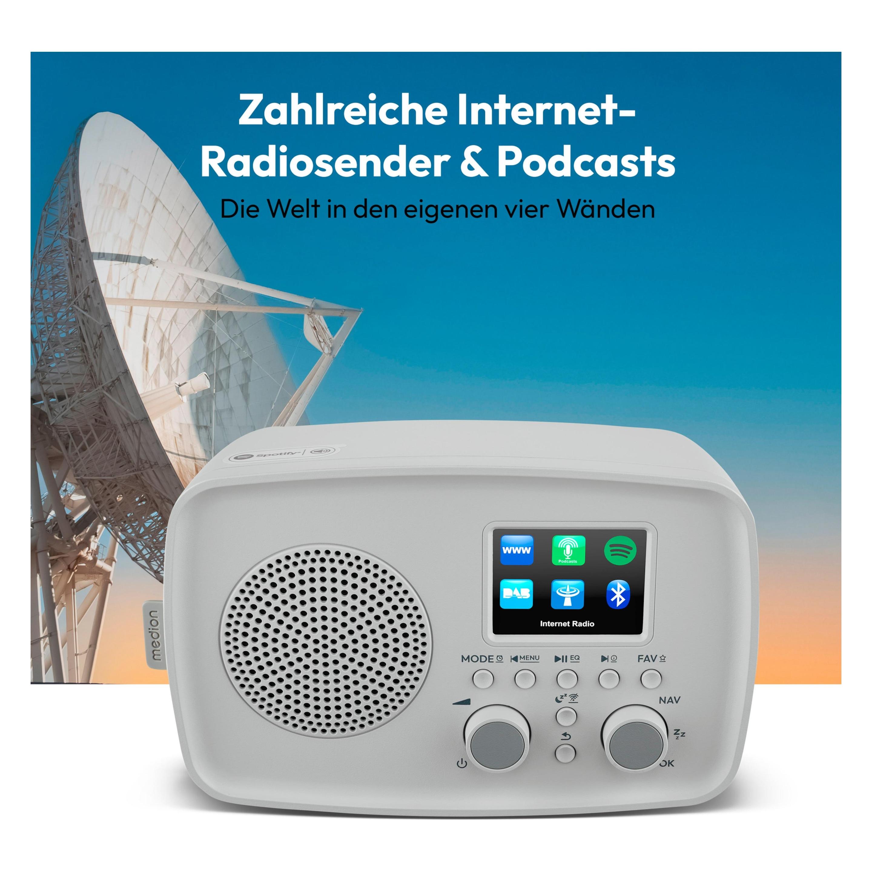 Medion LIFE Internetradio IRE-1 (MD89318) grau DAB+ Internetradio (DAB+, Internetradio, Bluetooth, WLAN) (50078819)
