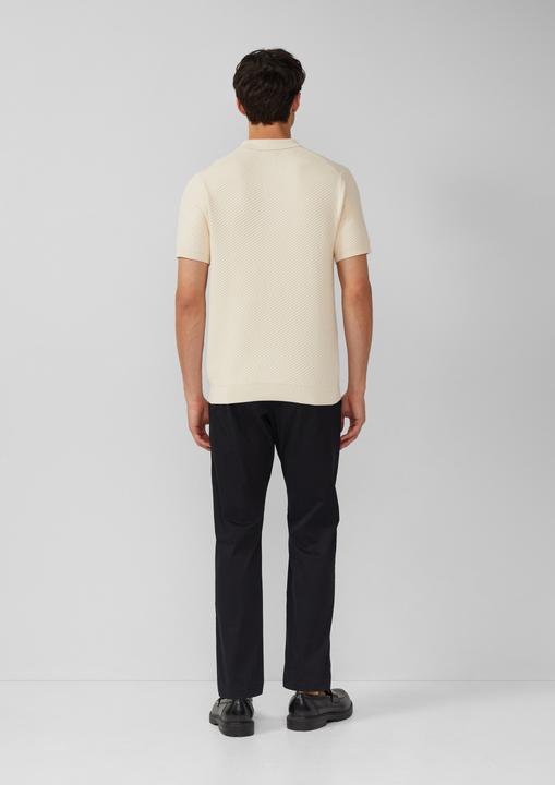 Produktbild s.Oliver Strickpullover Poloshirt aus weichem Strukturstrick (S)