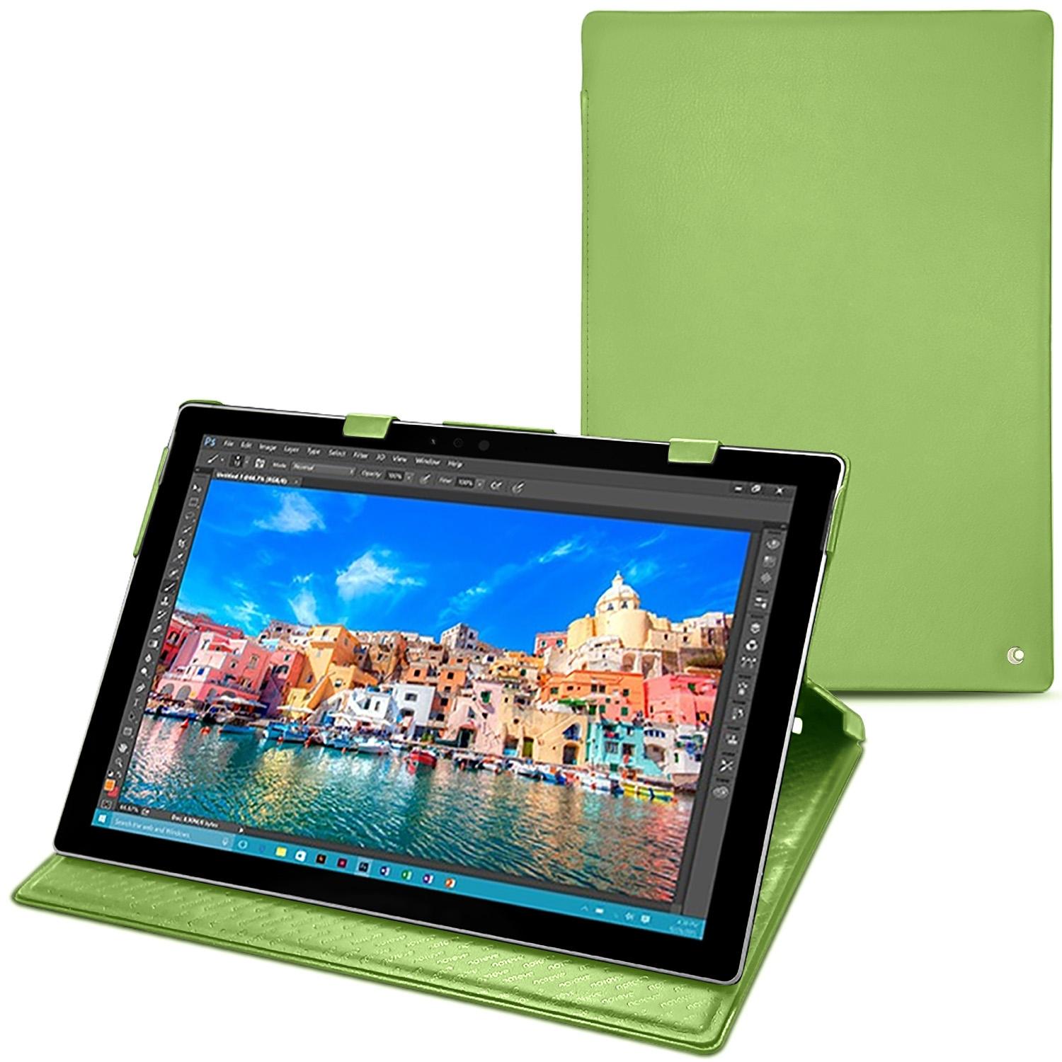 Thumbnail - Noreve Lederschutzhülle vertikal (Microsoft Surface Pro 4), Tablet Hülle, Grün