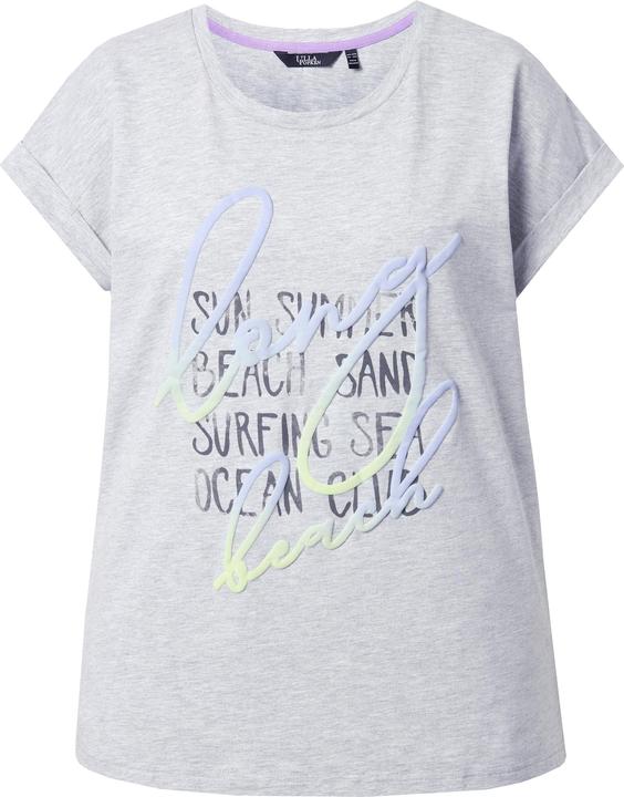 Immagine prodotto Ulla Popken T-shirt dal taglio oversize con scritta, scollo a girocollo e mezze maniche (62)