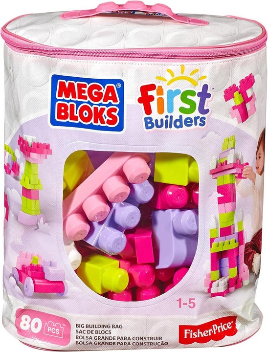 Produktbild Mega Bloks Bausteinebeutel pink (80 Teile)