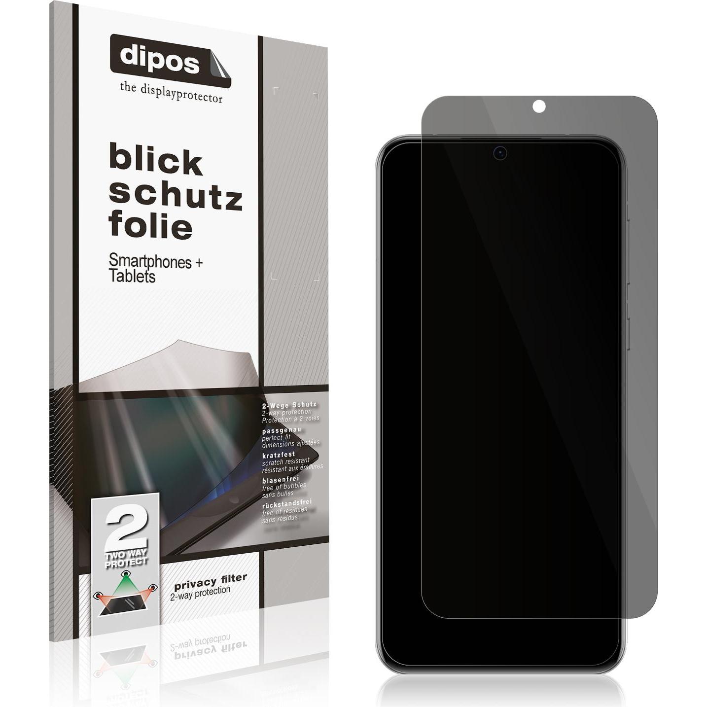 Dipos Blickschutzfolie 2-Way Anti-Shock (2 Stück, Huawei P50E), Smartphone Schutzfolie, Transparent