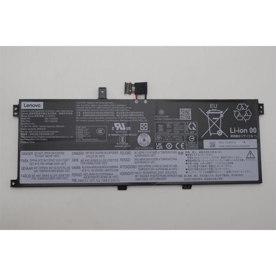 Lenovo BATTERY Internal, 4c 46Wh (4 Zellen), Notebook Akku, Schwarz