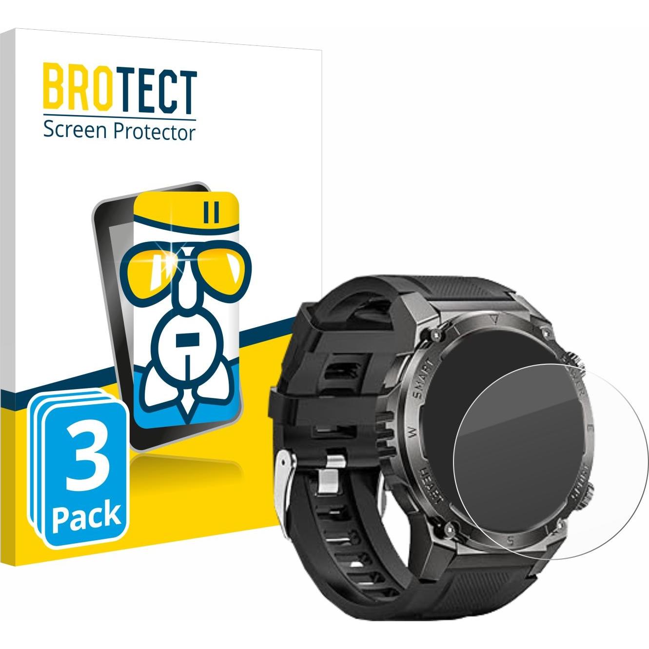 BROTECT Schutzglas Schutzfolie Glas Folie Displayschutz klar, Smartwatch Schutzfolie, Transparent