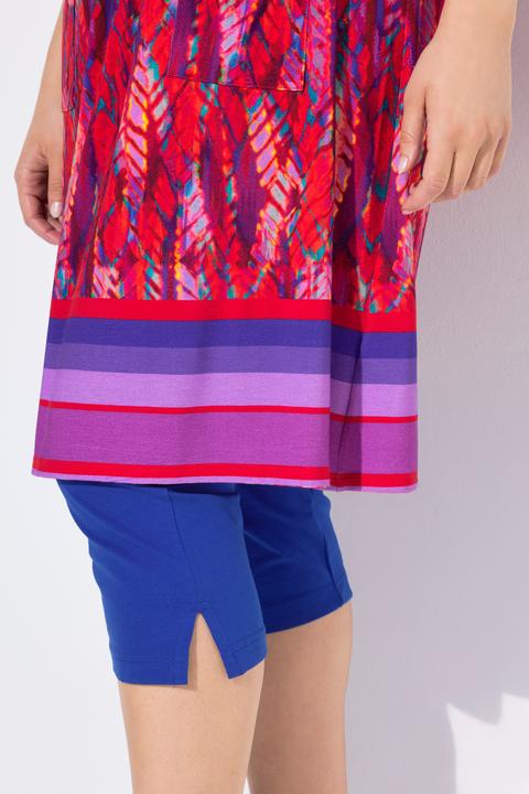 Image du produit Ulla Popken Robe courte en jersey, sans manches. Silhouette en A évasée. Décolleté rond et imprimé cachemire. (46, 48)