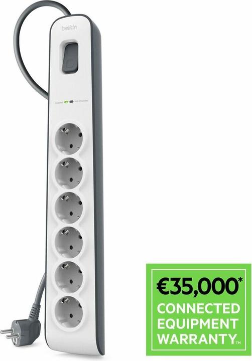Produktbild Belkin Steckdosenleiste 6-fach 2 Meter Netzkabel BSV603vf2M-V2 (6x, CEE 7/3, 2 m)