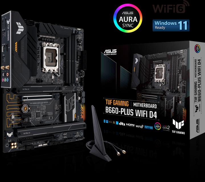 Productafbeelding ASUS TUF GAMING B660-PLUS D4 (LGA 1700, Intel B660, ATX)
