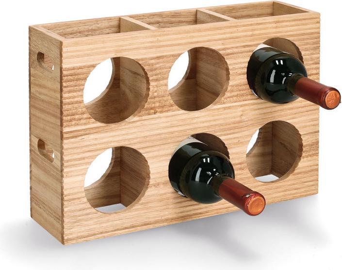 Produktbild Zeller Present Weinregal "Stripes", für 6 Flaschen, Gummibaum (6 Fl.)