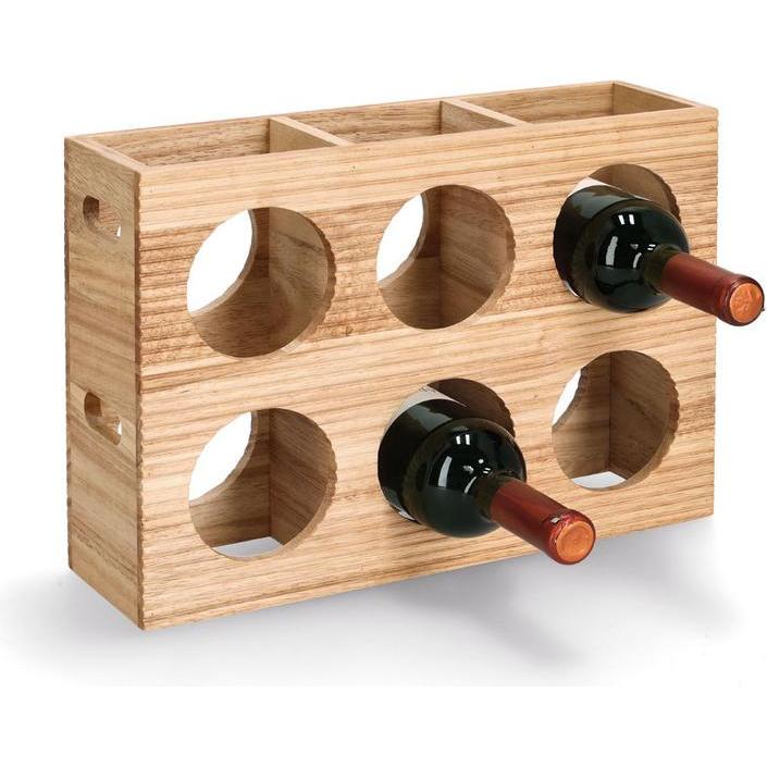 Thumbnail - Zeller Present, Weinregal, Weinregal "Stripes", für 6 Flaschen, Gummibaum