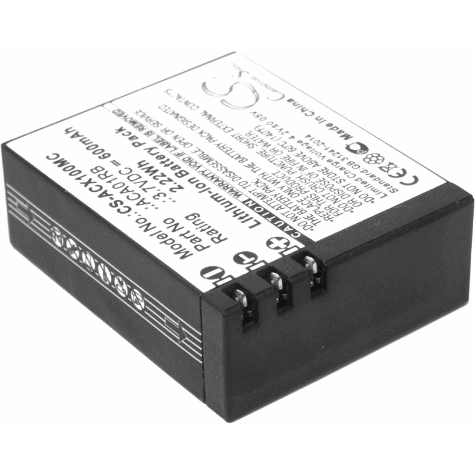 Thumbnail - AGI Akku kompatibel mit Activeon CX - Akku - 600 mAh (Akku), Kamera Stromversorgung, Schwarz