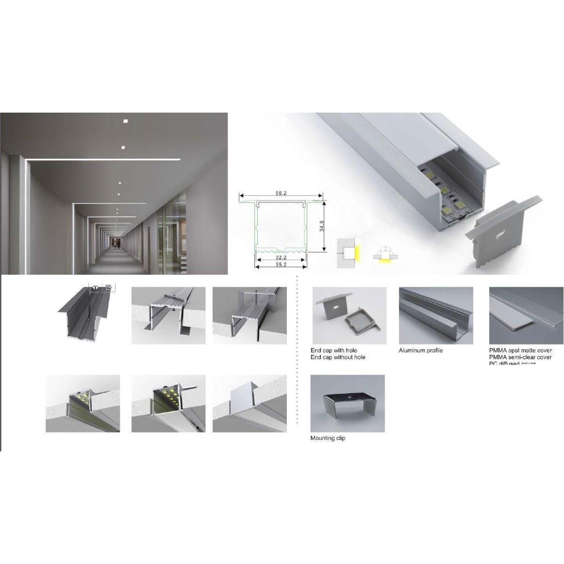 Synergy 21, Zubehör Beleuchtung, LED UProfil 200cm ALU017R