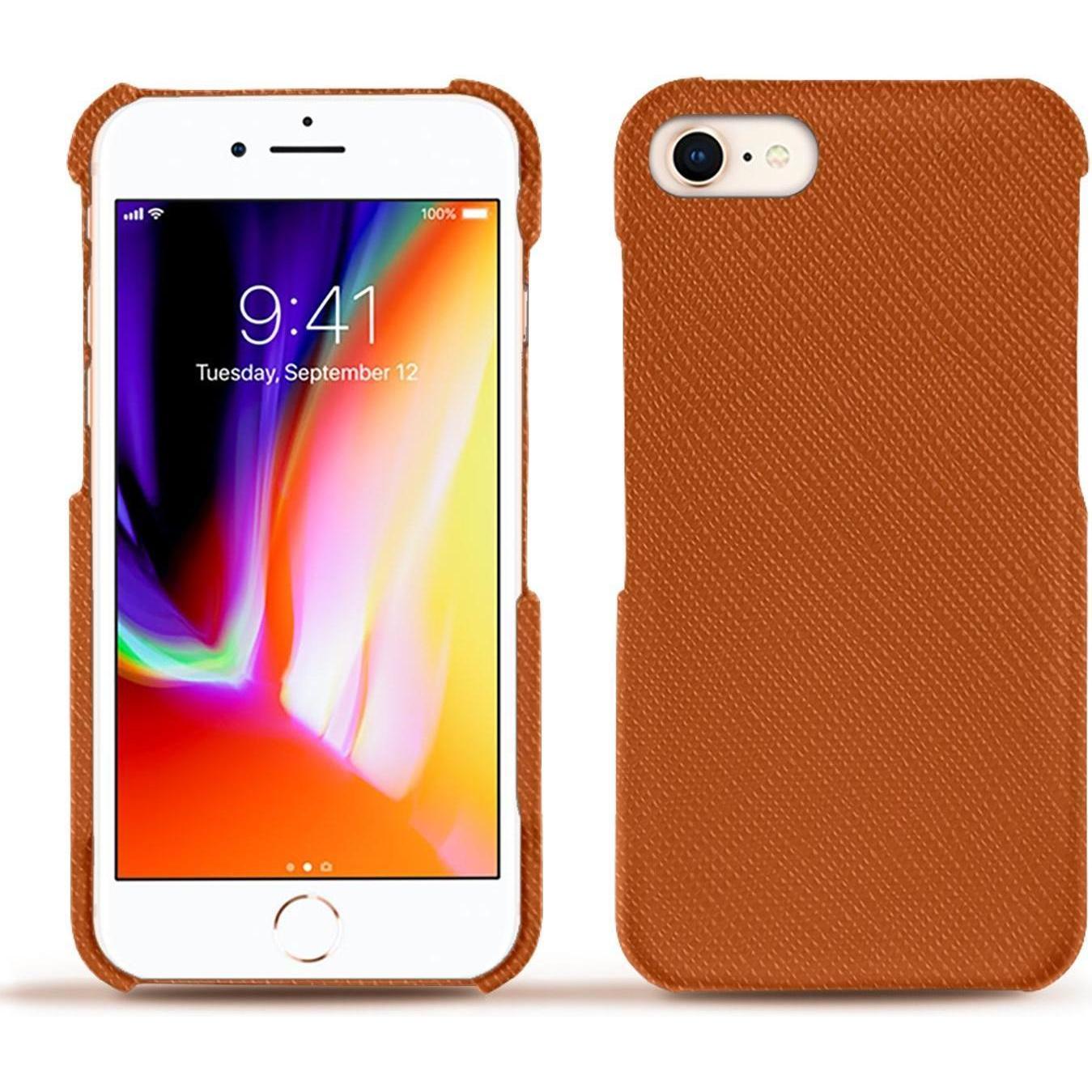 Noreve Lederschutzhülle (Apple iPhone 8), Smartphone Hülle, Orange
