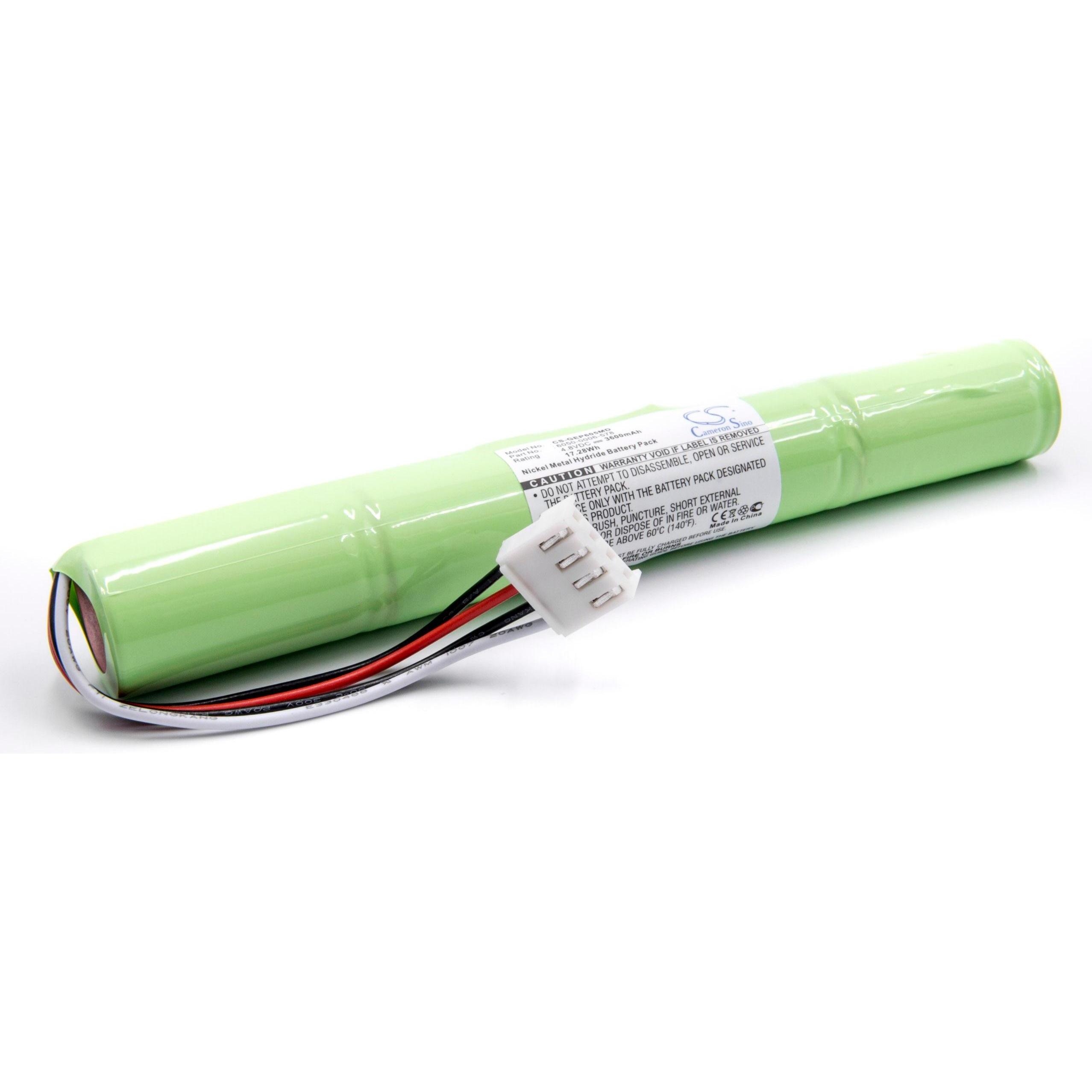 Thumbnail - XCell Medizintechnik-Akku als Ersatz für GE / Datex Ohmeda 6050-0006-578 - 3600mAh, 4,8V, NiMH (1 Stk., 3600 mAh), Batte...