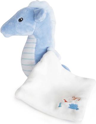 Productafbeelding Doudou et Compagnie Zeepaardje met knuffeldoekje, blauw 17cm (MQ2) **
