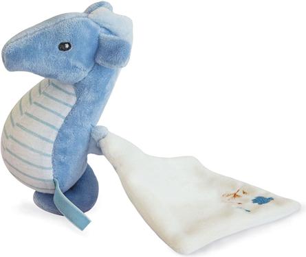 Productafbeelding Doudou et Compagnie Zeepaardje met knuffeldoekje, blauw 17cm (MQ2) **
