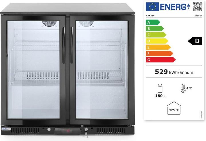 Produktbild Hendi Bar Kühlschrank doppeltürig 200 l 230V 160W (180 l)